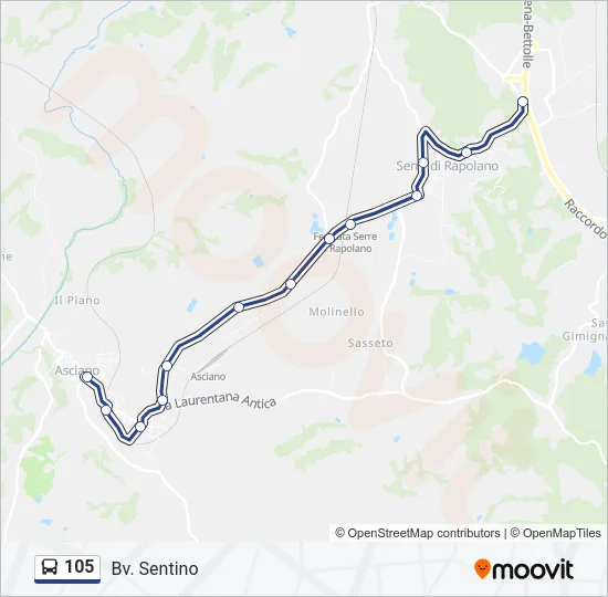 105 Bus Line Map