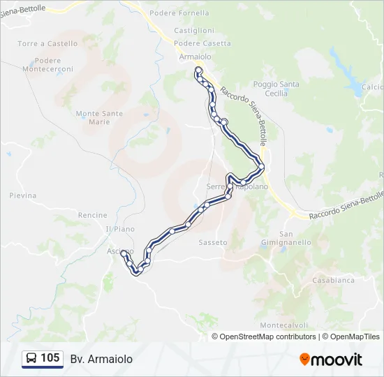 105 Bus Line Map
