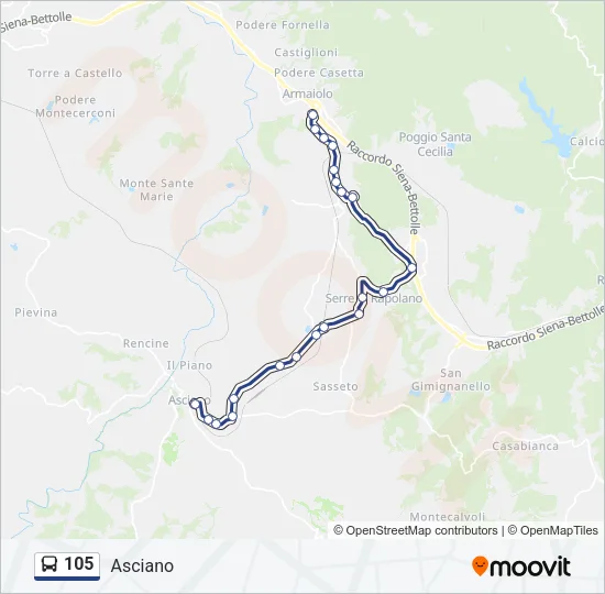 105 Bus Line Map