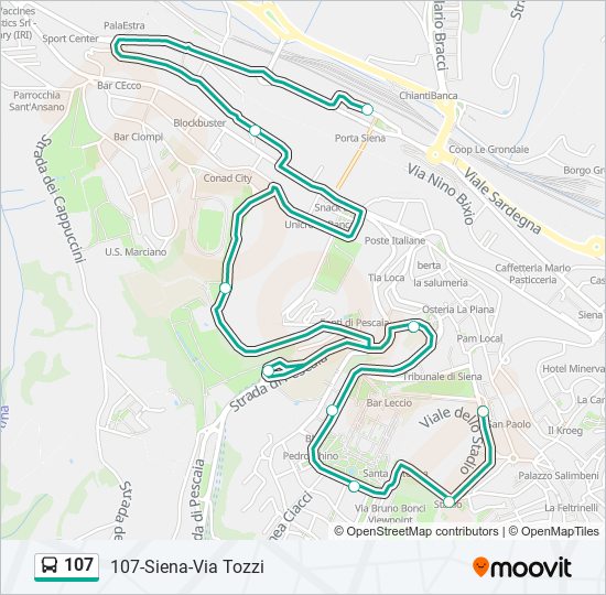 Linea 107 orari fermate e mappe 107 Siena Via Tozzi Aggiornato