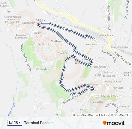 107 Bus Line Map