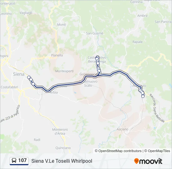 107 Bus Line Map