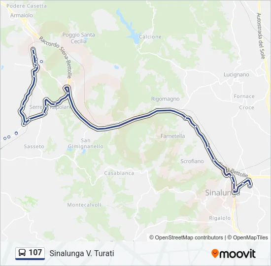 107 Bus Line Map