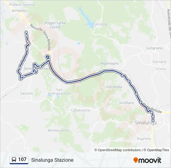 107 Bus Line Map