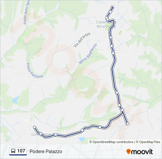 107 Bus Line Map