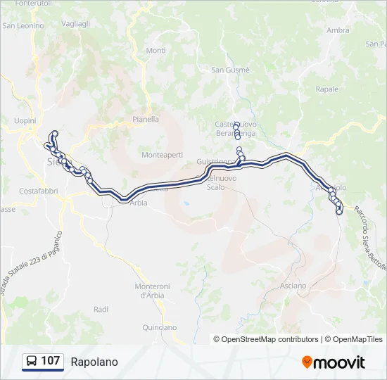 107 Bus Line Map