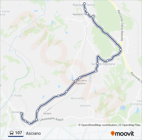 107 Bus Line Map