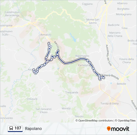 107 Bus Line Map