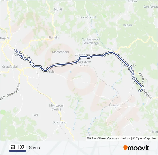 Percorso linea bus 107