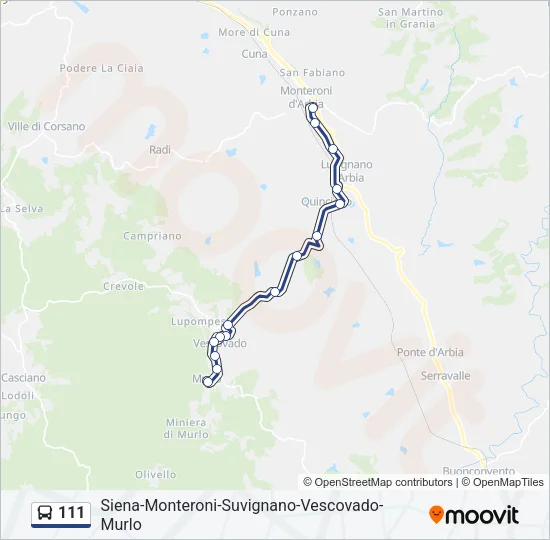 111 Bus Line Map