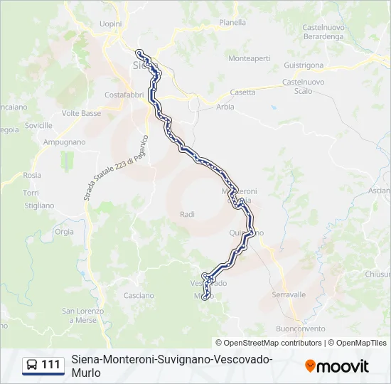 111 Bus Line Map