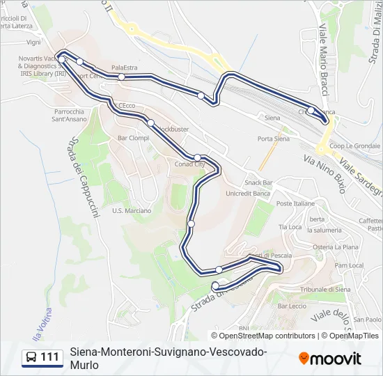 111 Bus Line Map