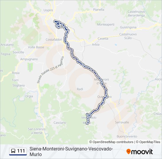 111 bus Line Map