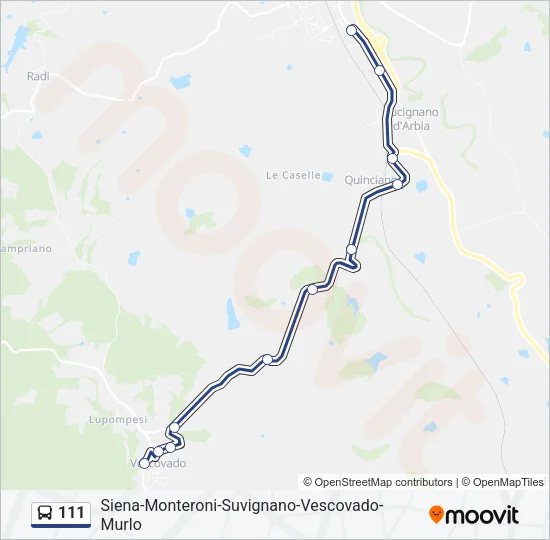 111 Bus Line Map