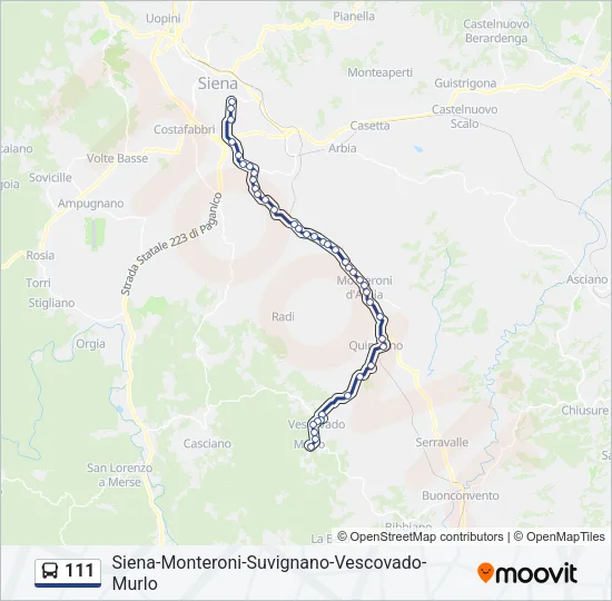 111 Bus Line Map