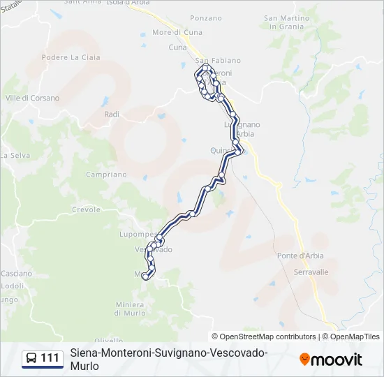 111 Bus Line Map