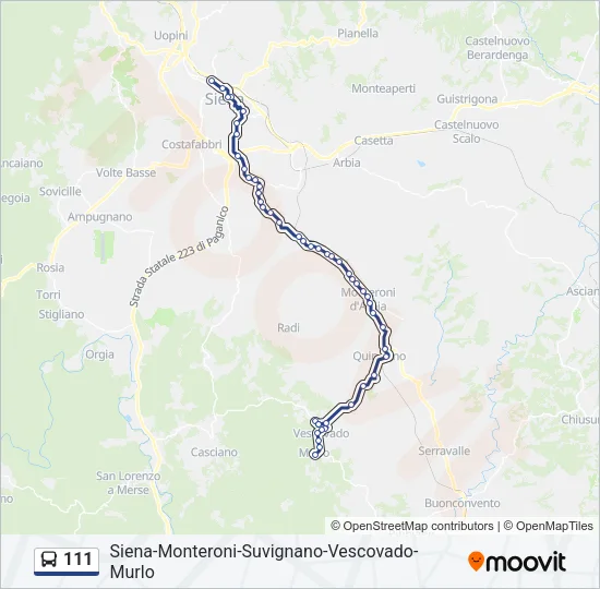 111 Bus Line Map