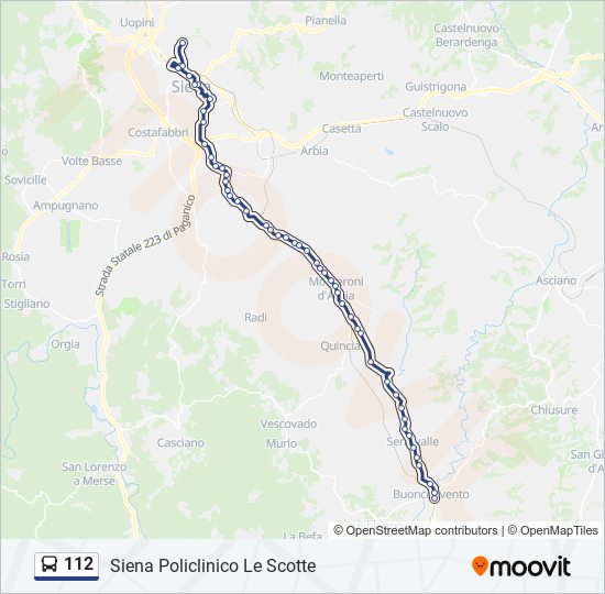 Percorso linea bus 112