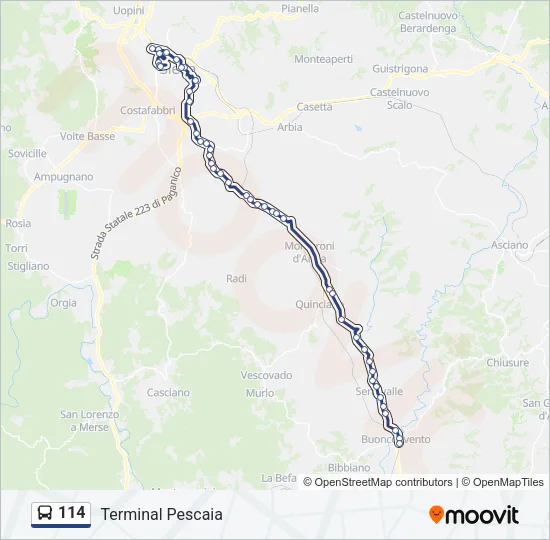 114 Bus Line Map