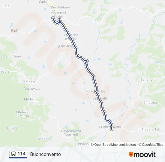 114 Bus Line Map