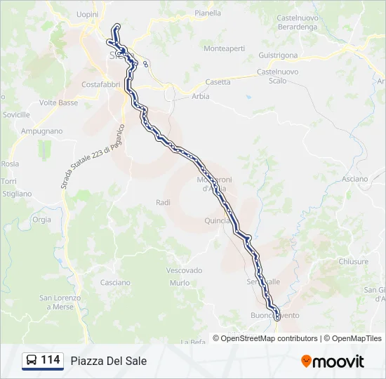 114 Bus Line Map