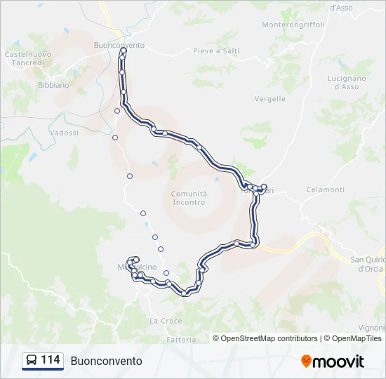 114 Bus Line Map
