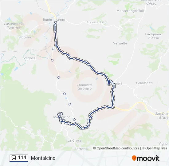 114 Bus Line Map