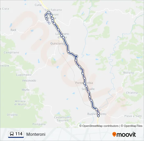 114 Bus Line Map