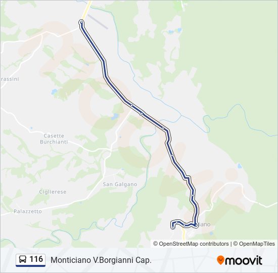 116 bus Line Map