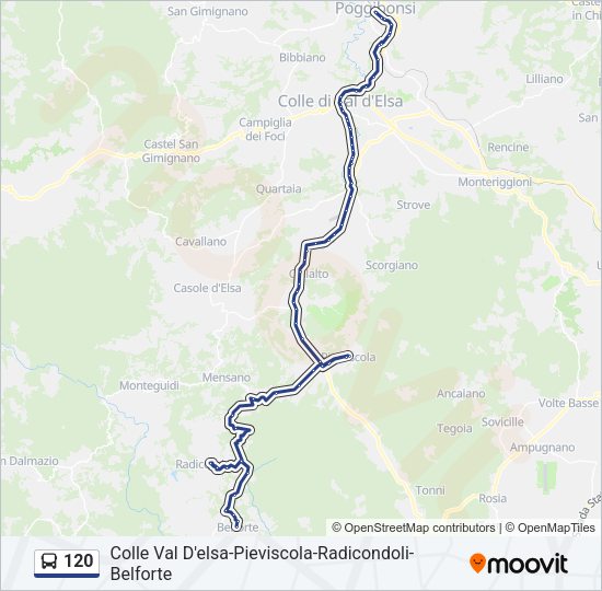 Percorso linea bus 120