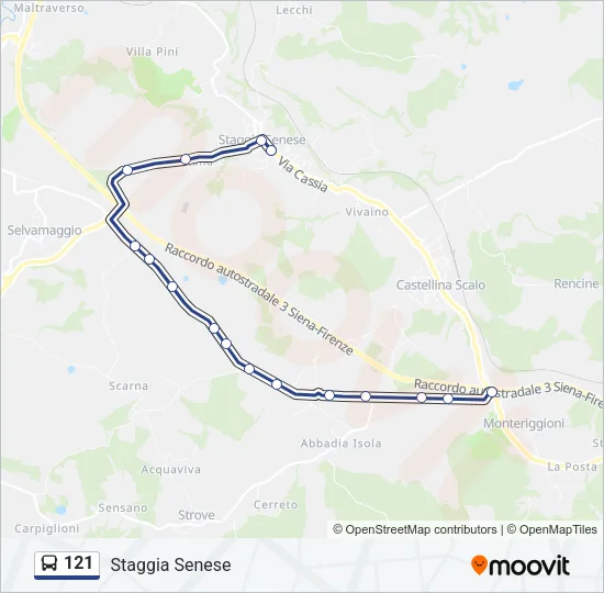 121 Bus Line Map