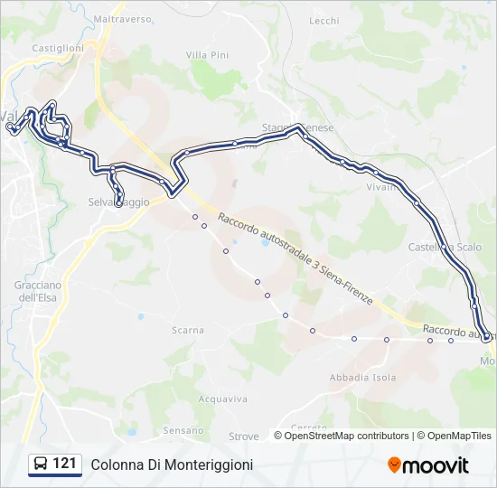 121 Bus Line Map