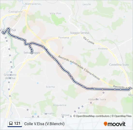 121 Bus Line Map