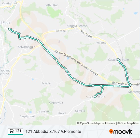 121 Route Schedules Stops Maps 121 Abbadia Z 167 V Piemonte Updated 