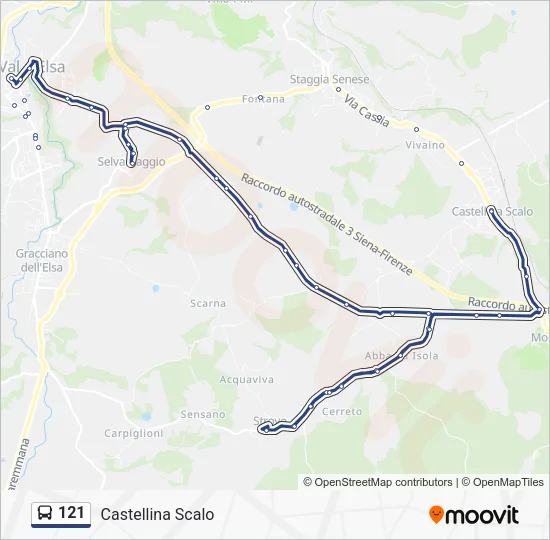121 Bus Line Map