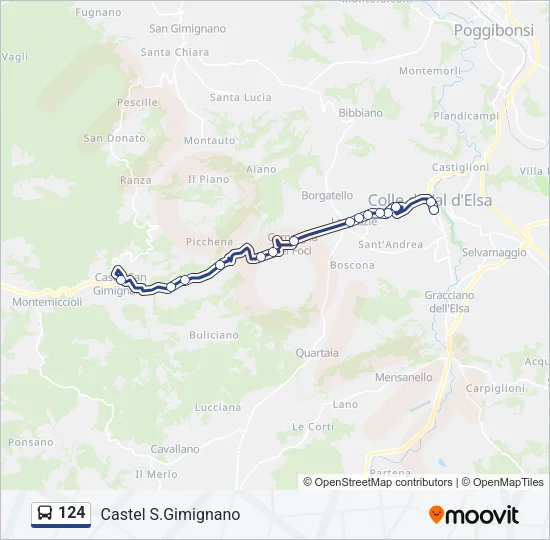 124 Bus Line Map