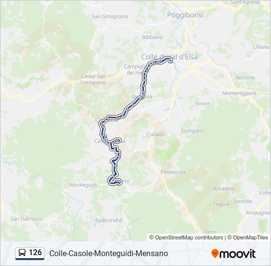 126 Route: Schedules, Stops & Maps - Colle V.Elsa (V.Bilenchi) (Updated)