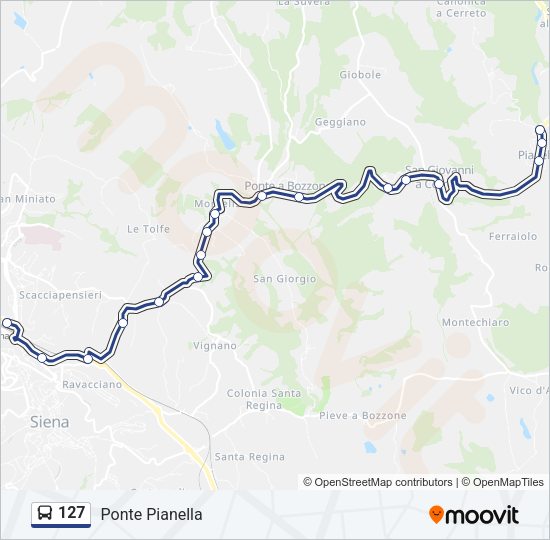 127 Bus Line Map