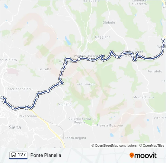 Percorso linea bus 127