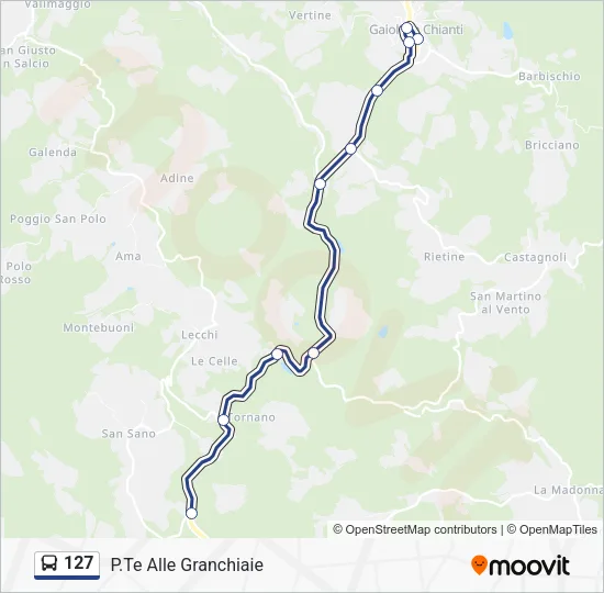 127 Bus Line Map