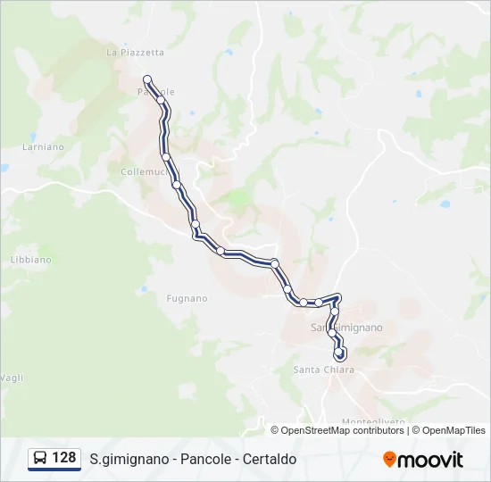 Percorso linea bus 128