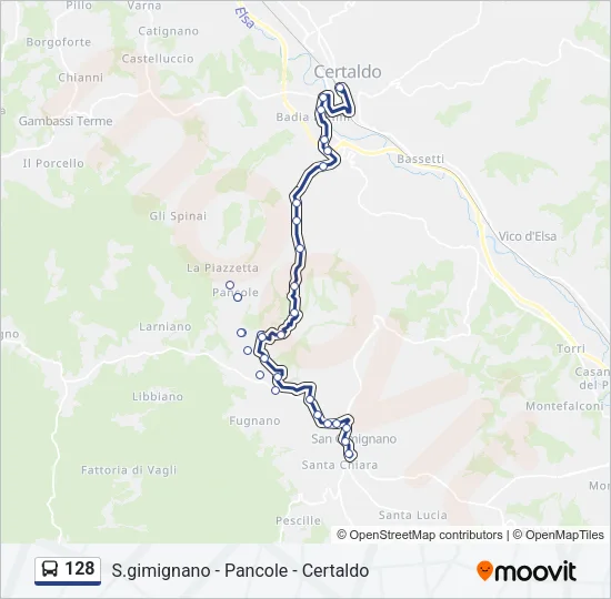 128 Bus Line Map