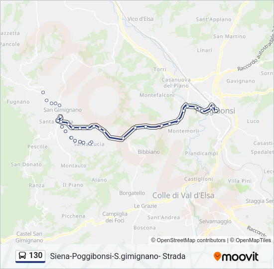 130 Bus Line Map