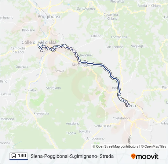 130 Bus Line Map