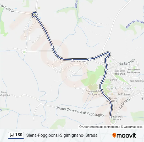130 Bus Line Map