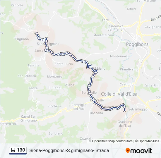 130 Bus Line Map