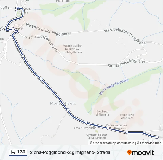 130 Bus Line Map