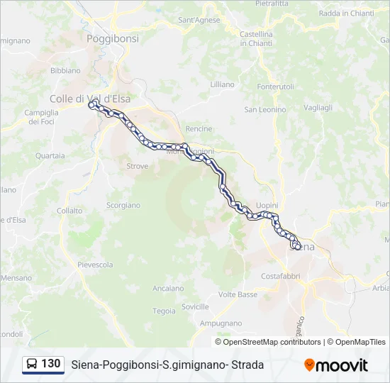 130 Bus Line Map
