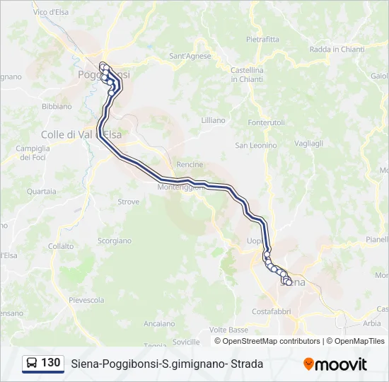 130 Bus Line Map