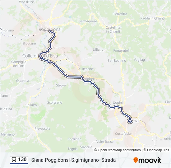130 Bus Line Map